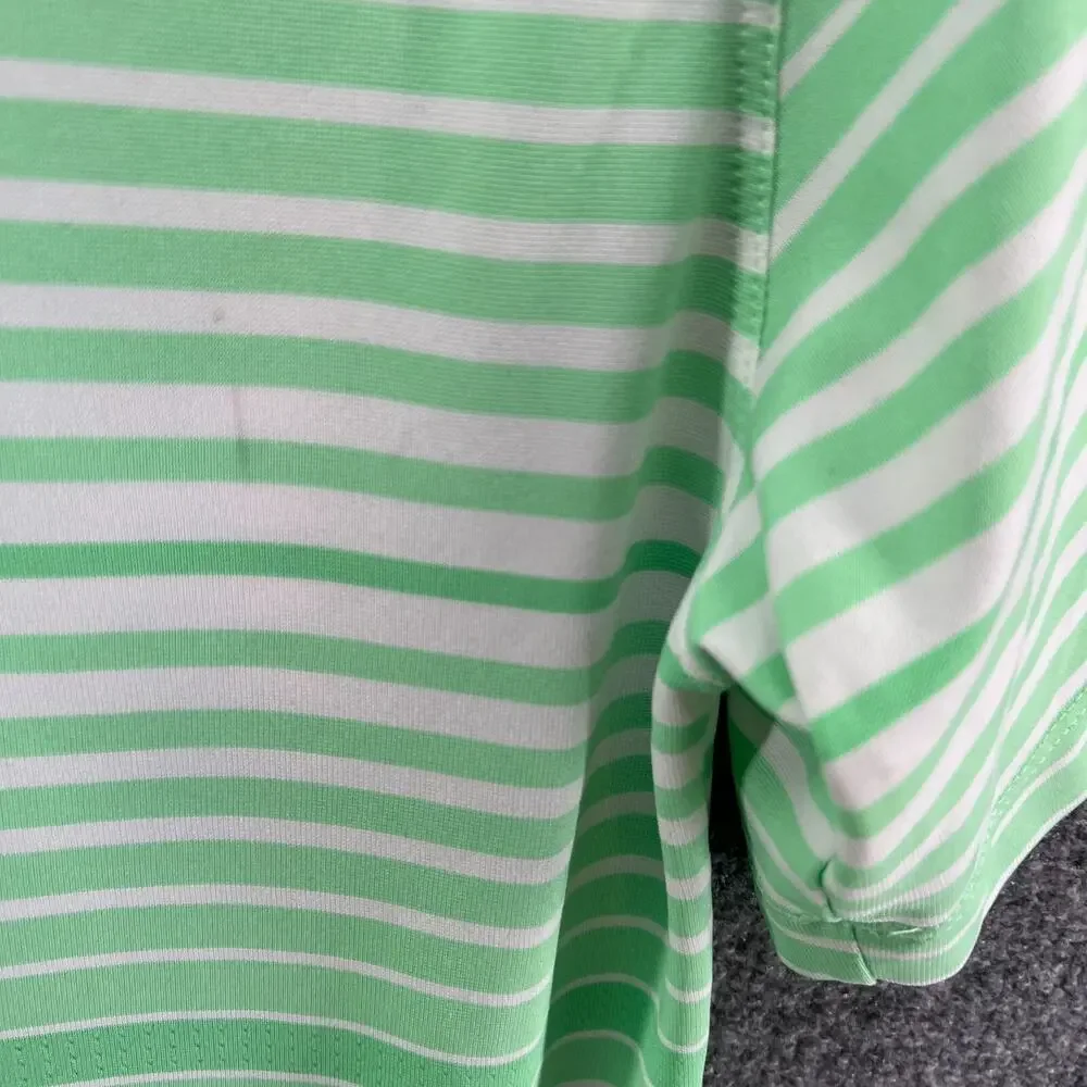 Nike Shirt Mens Small Green Golf Dri-Fit‎ Polo Shirt Golf Outdoor Striped